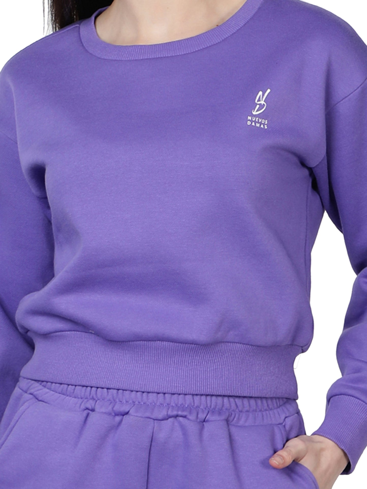 NUEVOSDAMAS Women Purple Full Sleeves Tracksuit