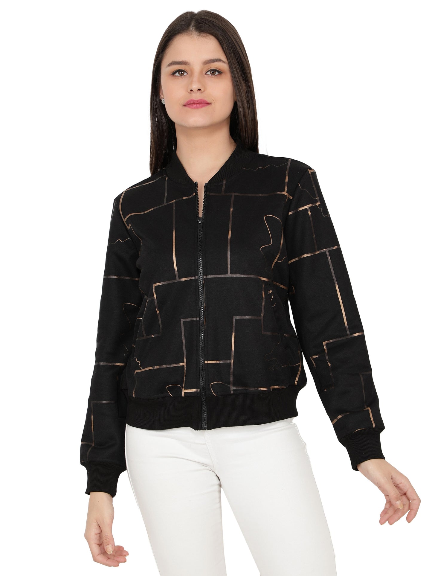 Nuevosdamas Woman's Bomber Jacket Black