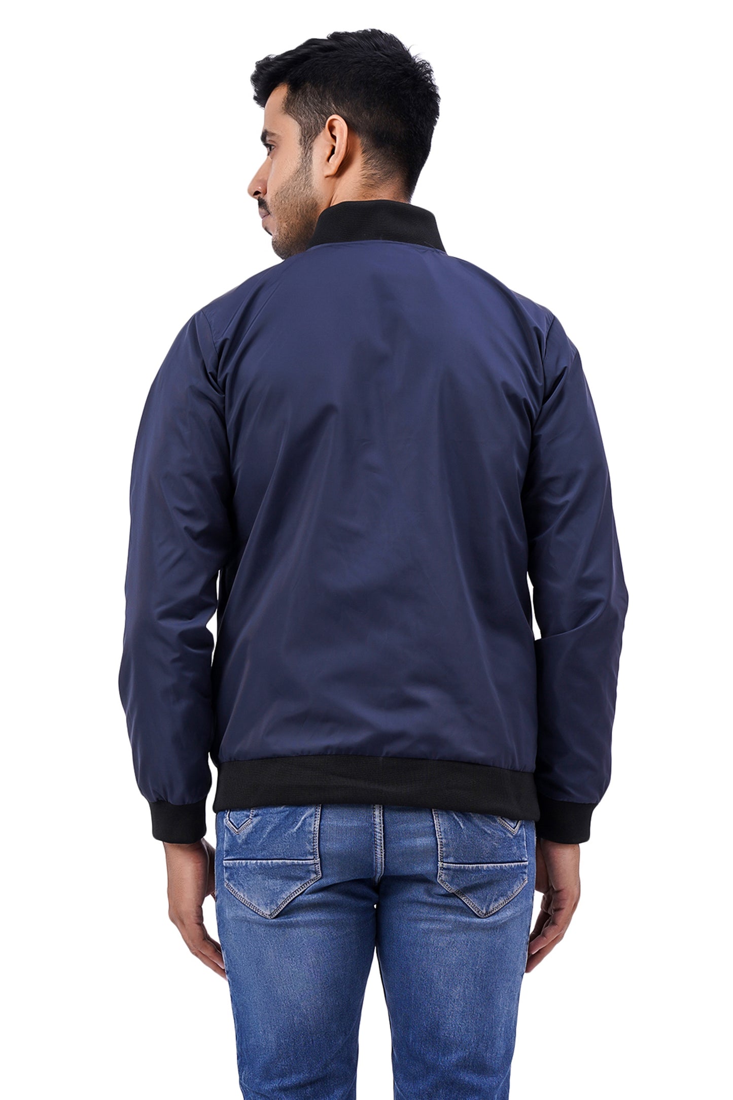 NUEVOSPORTA Men's Winter Solid Dark Blue Windcheater jacket