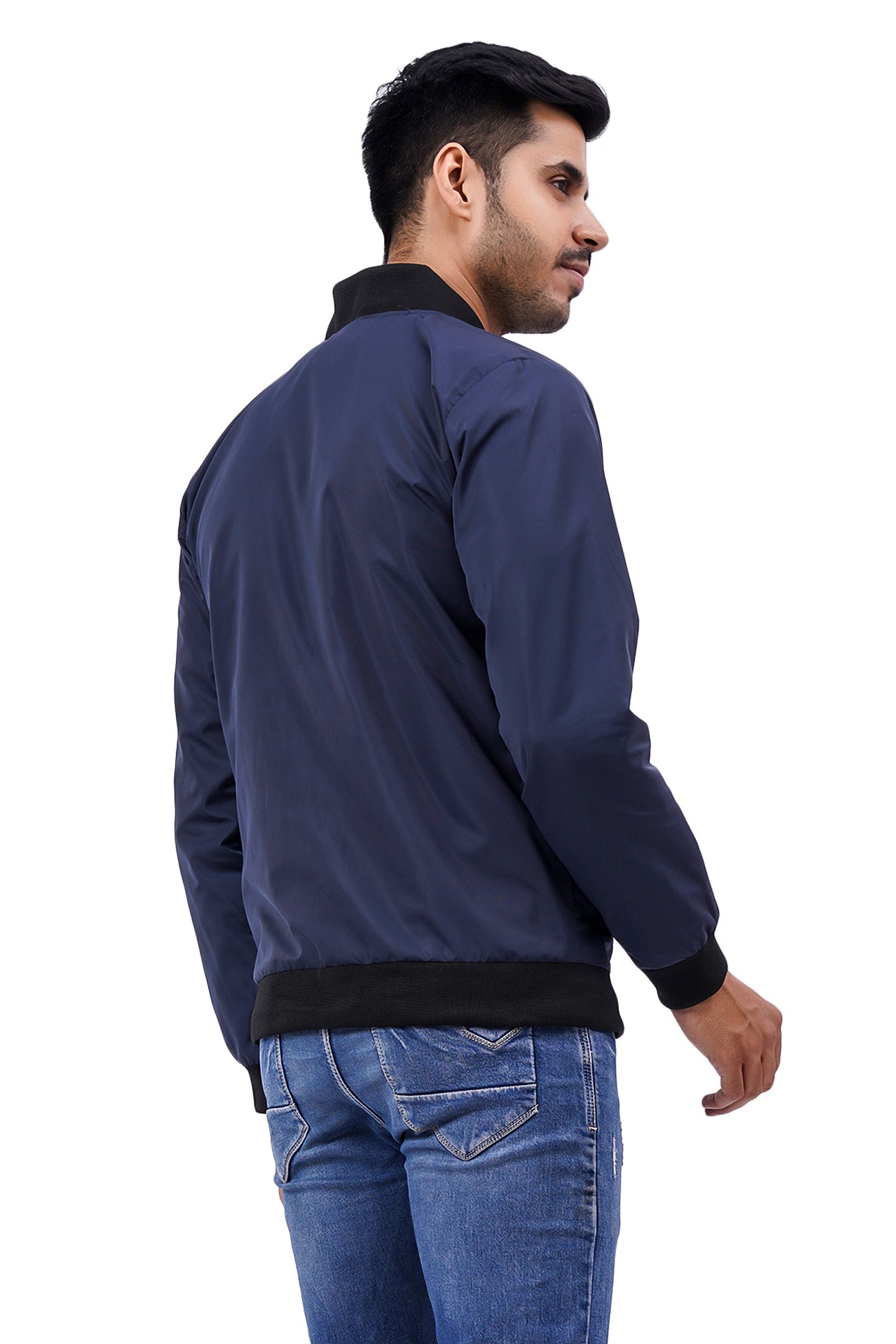 NUEVOSPORTA Men's Winter Solid Dark Blue Windcheater jacket