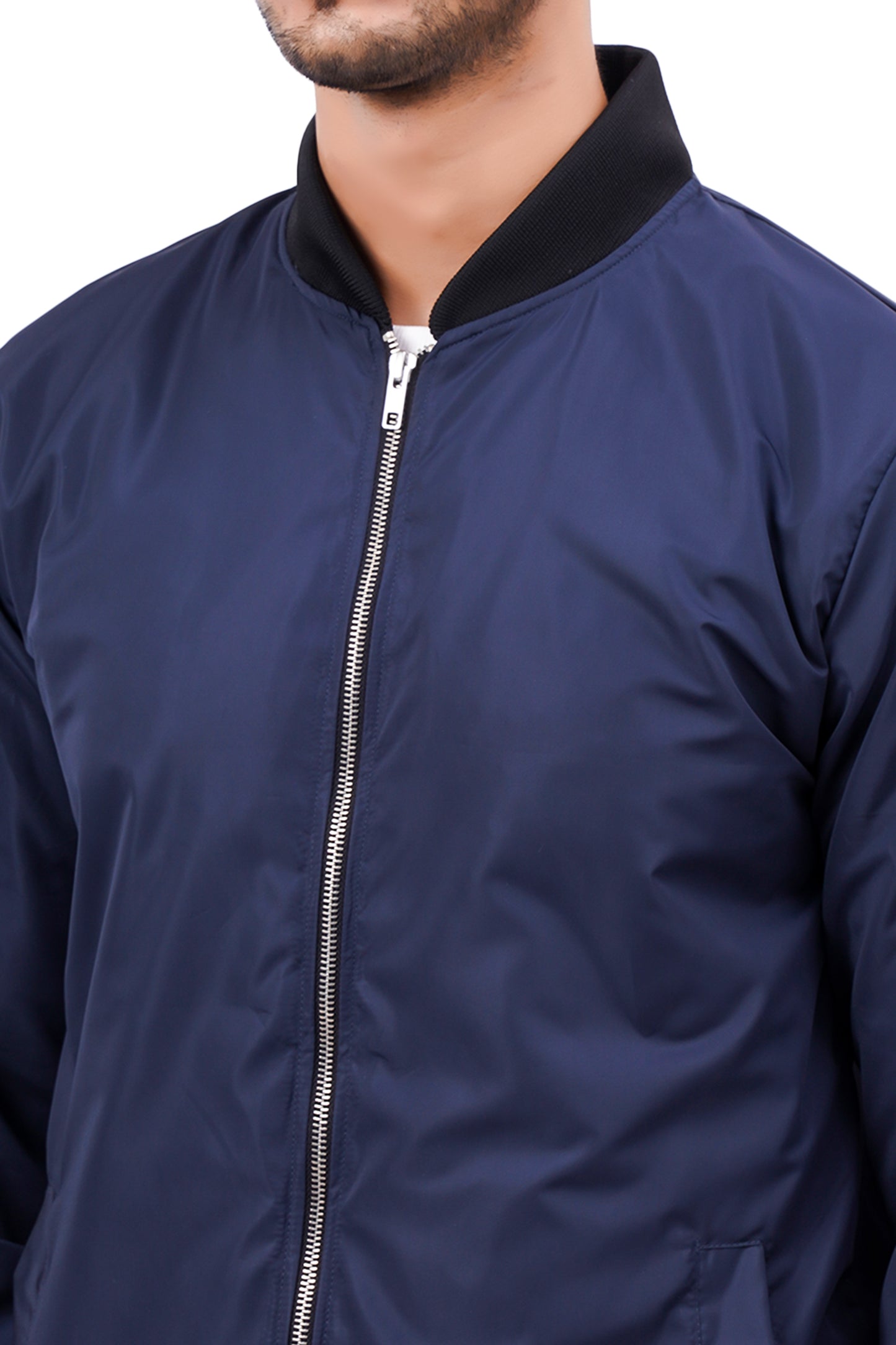 NUEVOSPORTA Men's Winter Solid Dark Blue Windcheater jacket