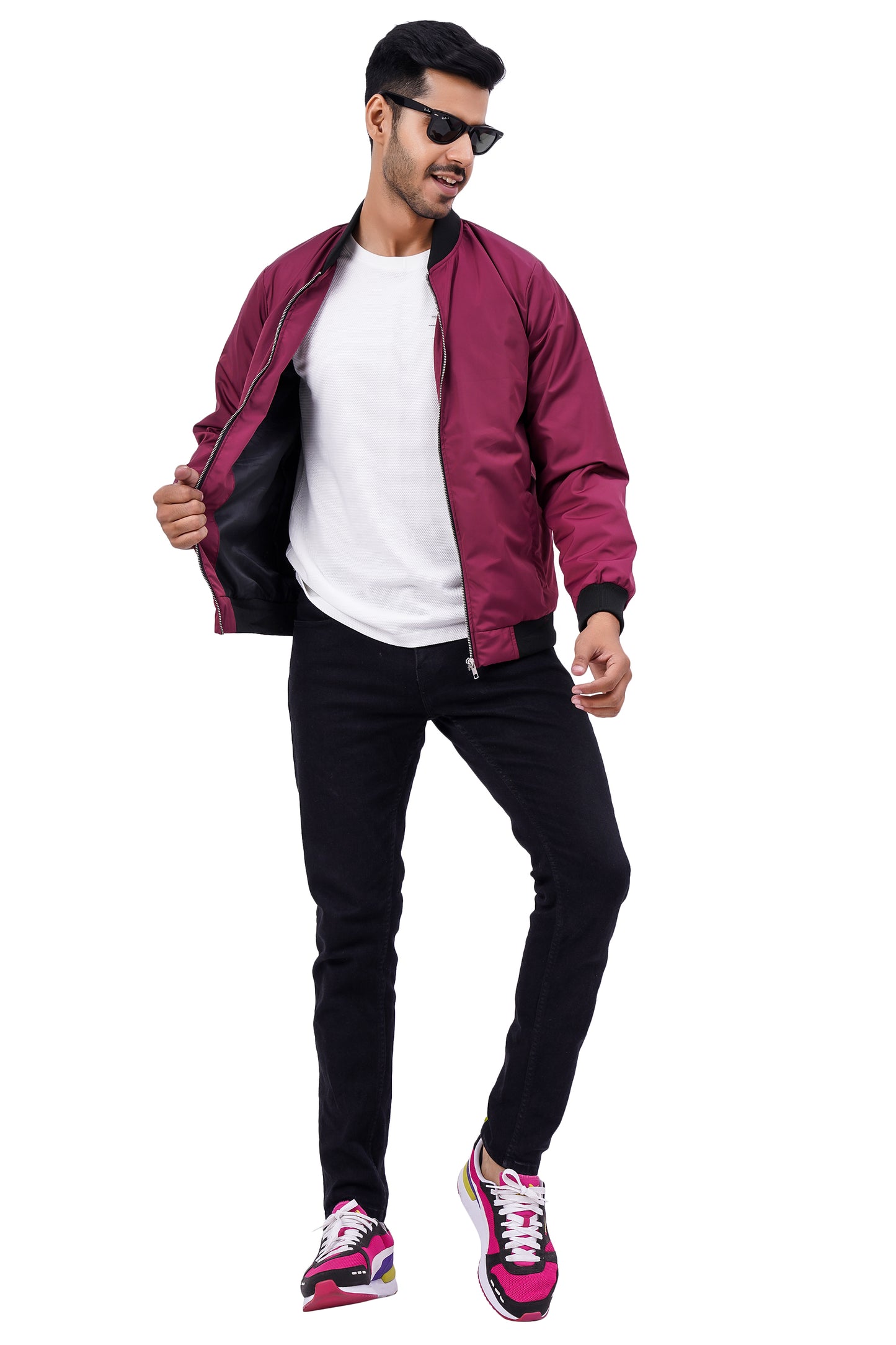 NUEVOSPORTA Men's Winter Solid Maroon Windcheater jacket