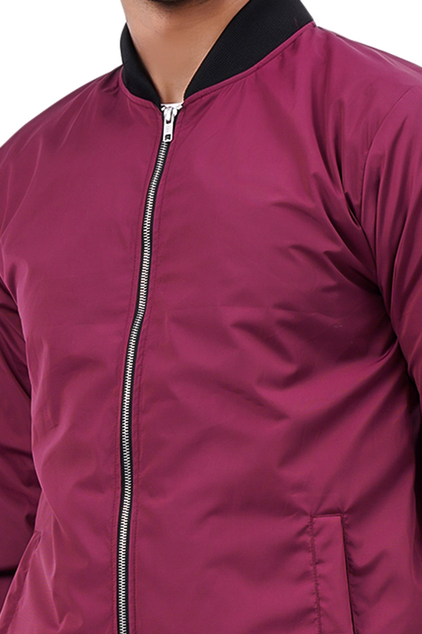 NUEVOSPORTA Men's Winter Solid Maroon Windcheater jacket