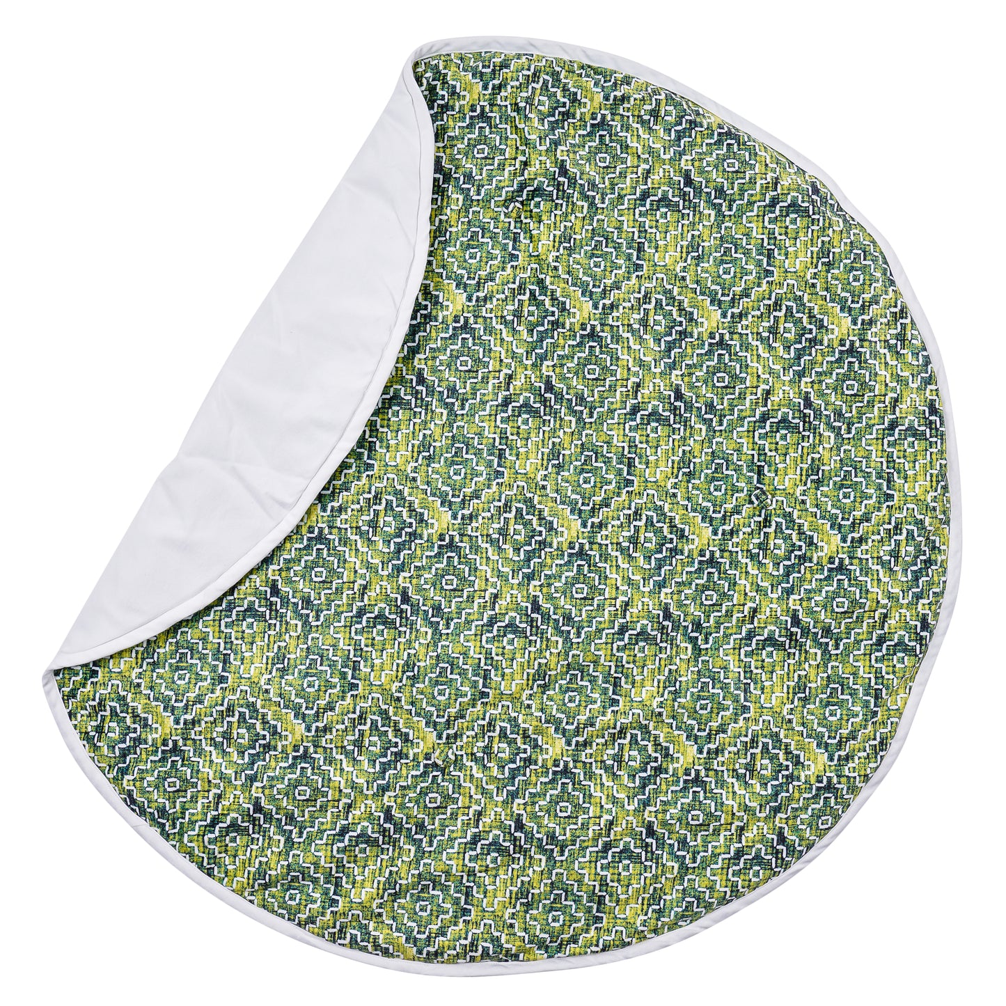 NUEVOSGHAR New Born Baby Round Shape Velvet Mattress (0-24 Months) | Green