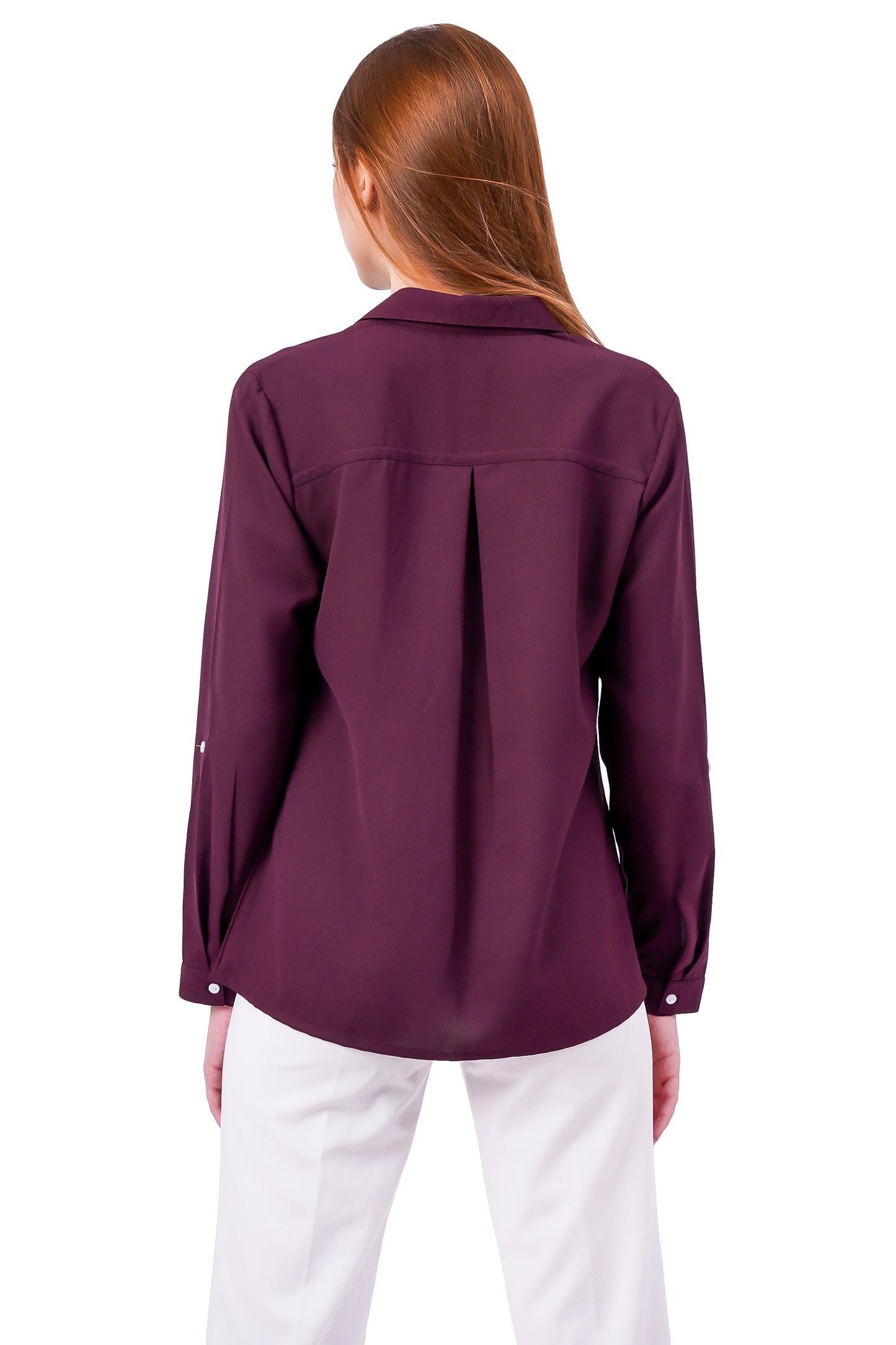 NUEVOSDAMAS Solid Wine Casual/Formal Women Full Sleeve Shirt