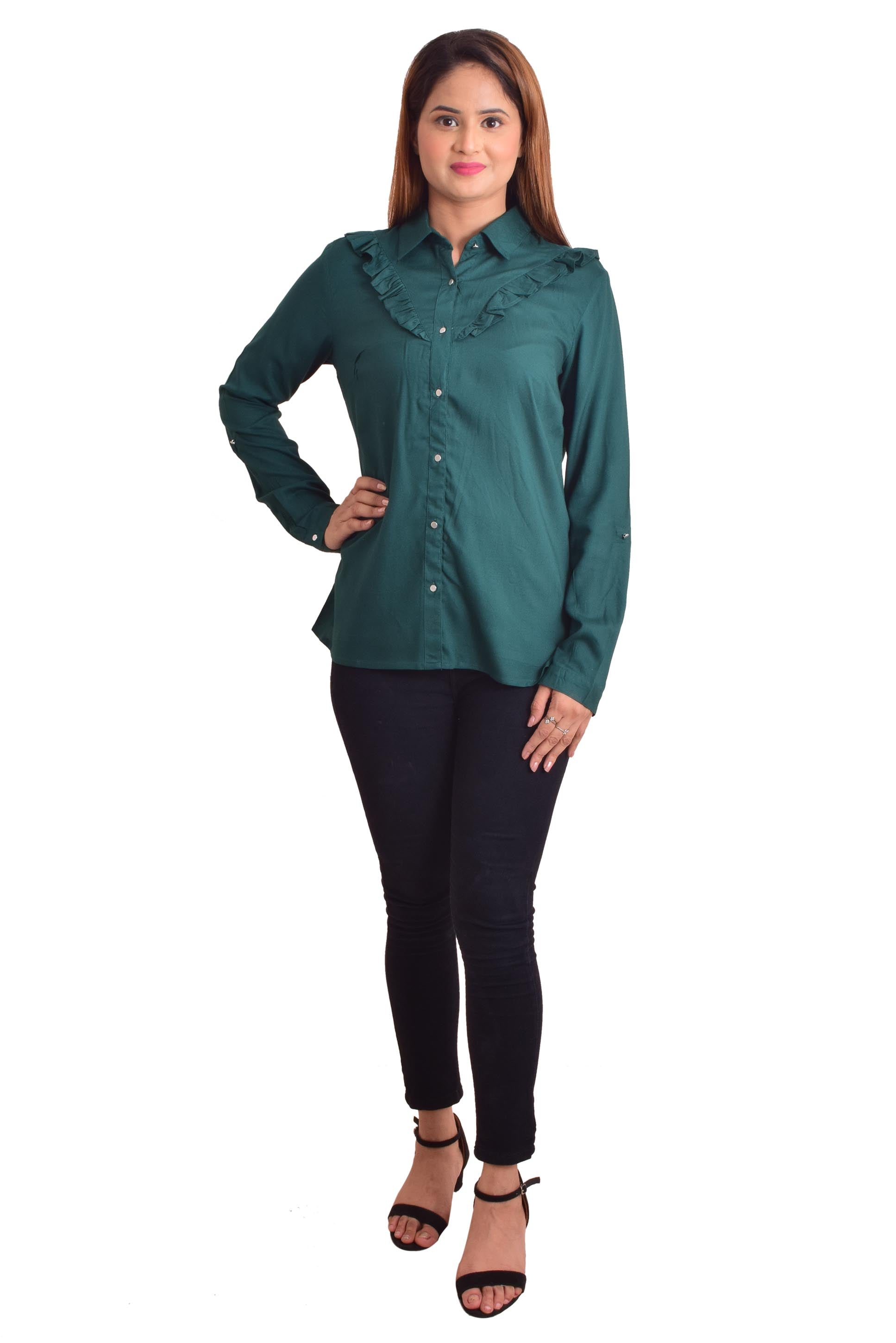 Casual Regular Sleeves Solid Women Green Top freeshipping - NUEVOSDAMAS