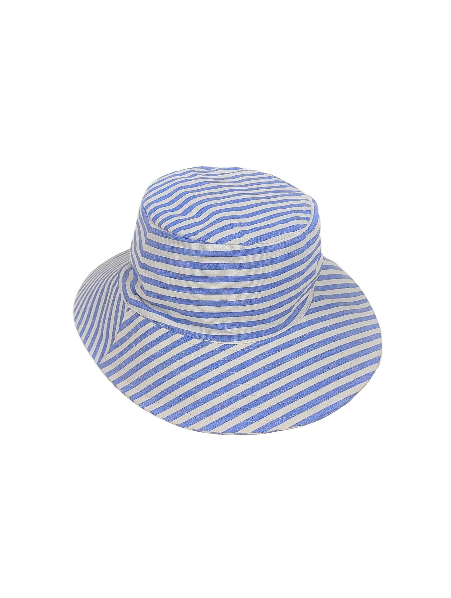 NUEVOSDAMAS Women Cotton Stripes Printed Hat Blue