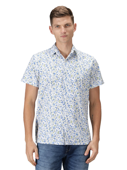 NUEVOSPORTA Men's Rayon Printed Shirt  I HD Tropical Print Summer Wear Shirt