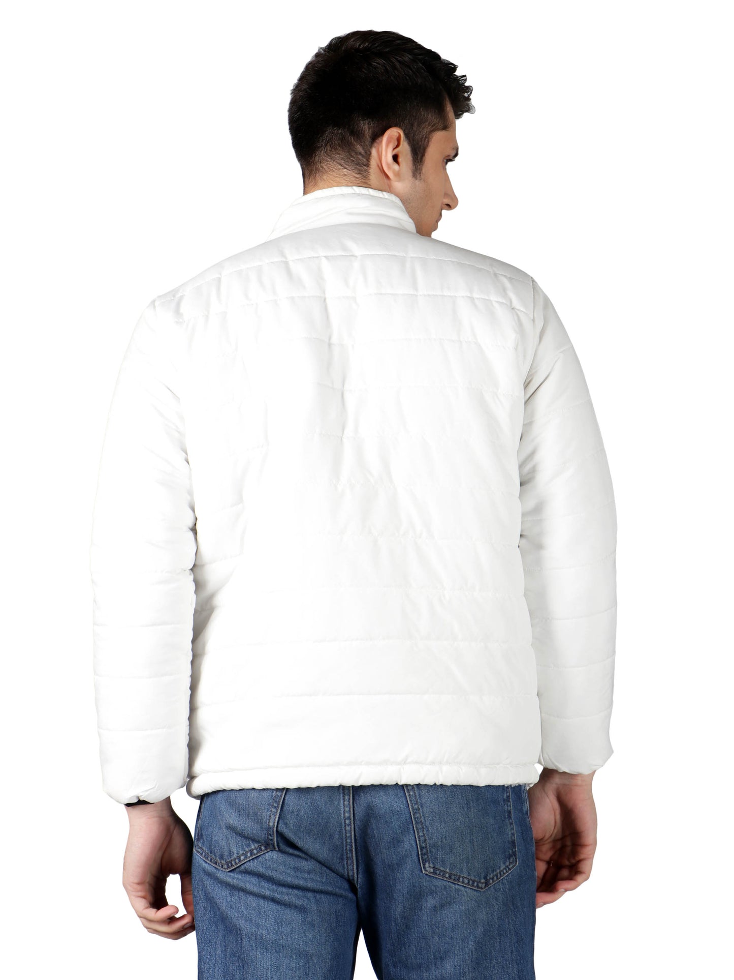 NUEVOSPORTA SOLID WHITE FULL SLEEVE MEN'S PUFFER JACKET