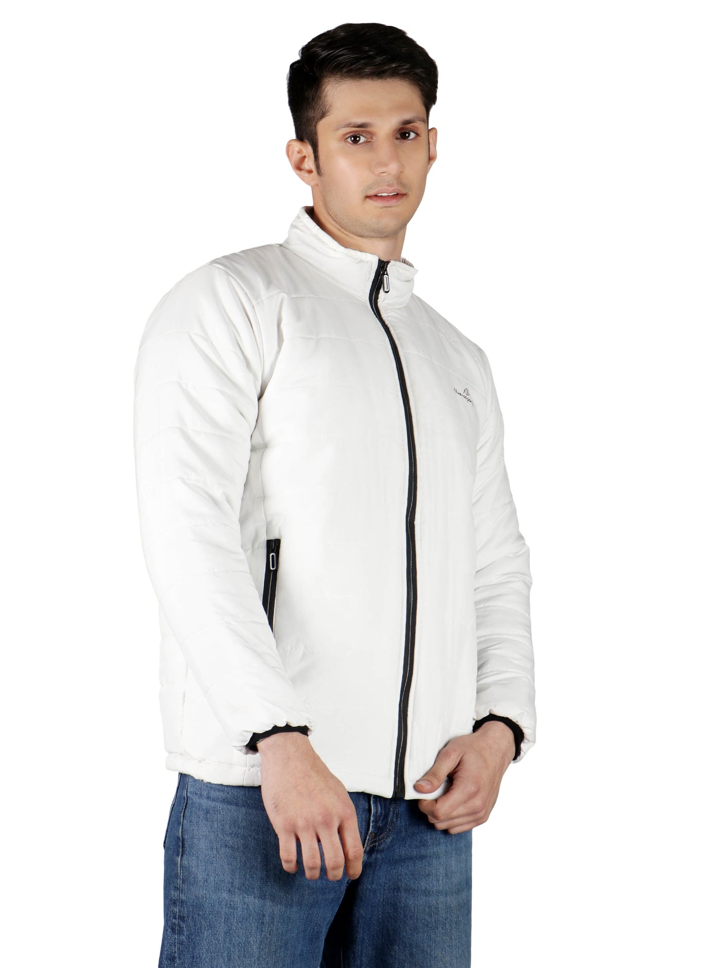 NUEVOSPORTA SOLID WHITE FULL SLEEVE MEN'S PUFFER JACKET